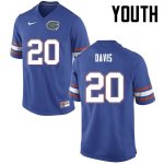 Youth Florida Gators #20 Malik Davis NCAA Nike Blue Authentic Stitched College Football Jersey POI8562DK